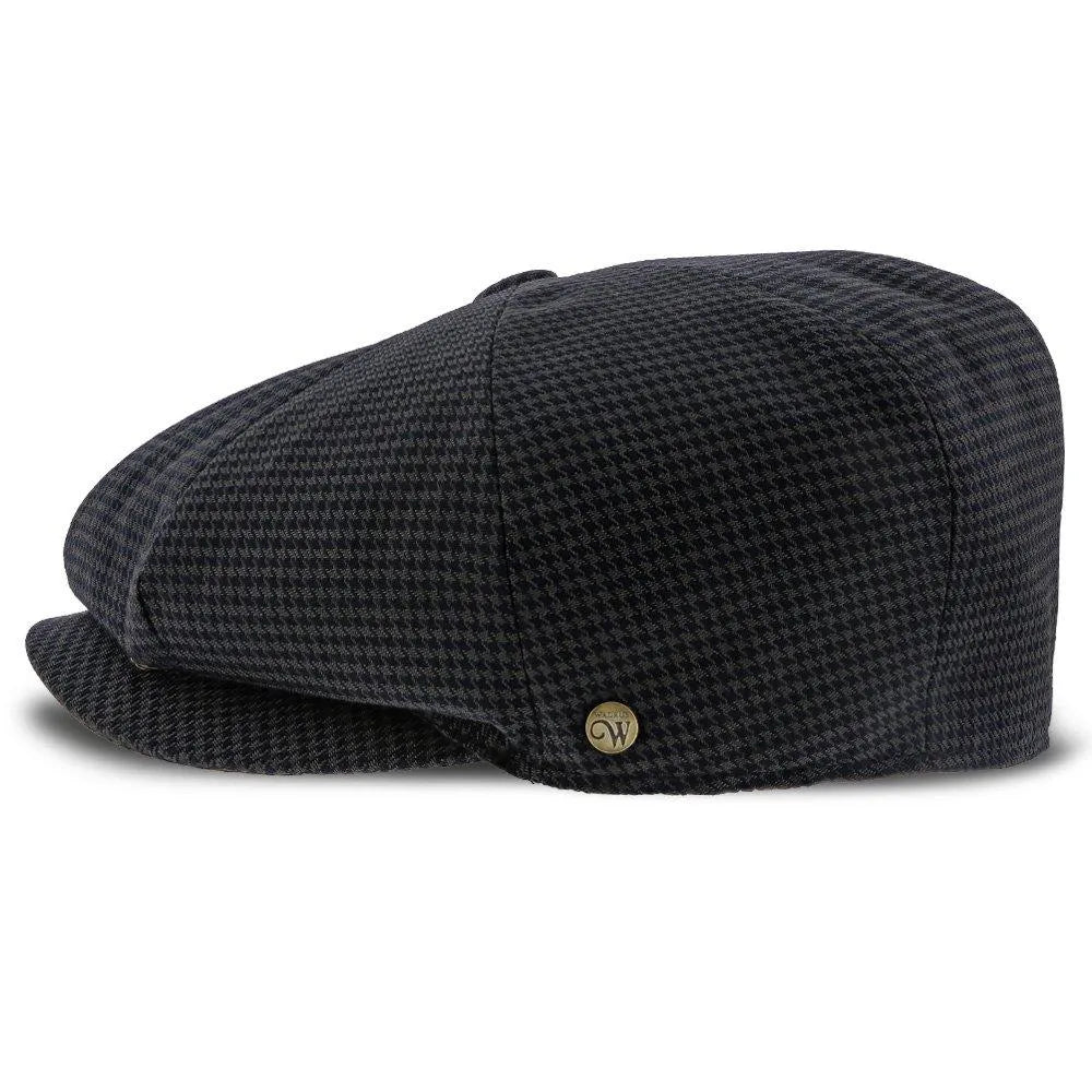 Oxford - Walrus Hats Navy/Green Houndstooth Polyester 8 Panel Newsboy