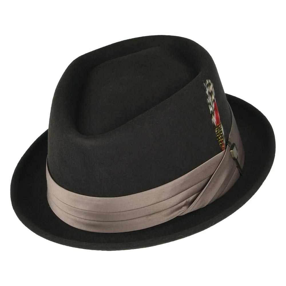 Thread Heritage Hats Stout Wool Felt Pork Pie Hat - Brown