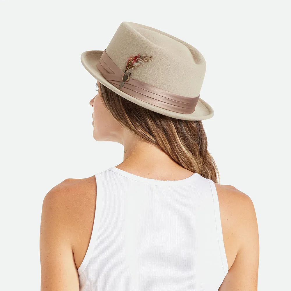 Thread Heritage Hats Stout Wool Felt Pork Pie Hat - Beige