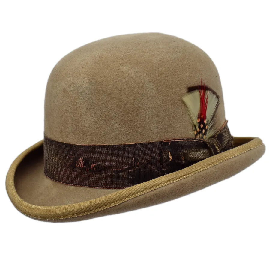 Clochard Aged Western Bowler Hat Handmade Sergio Anzani Hatmaker