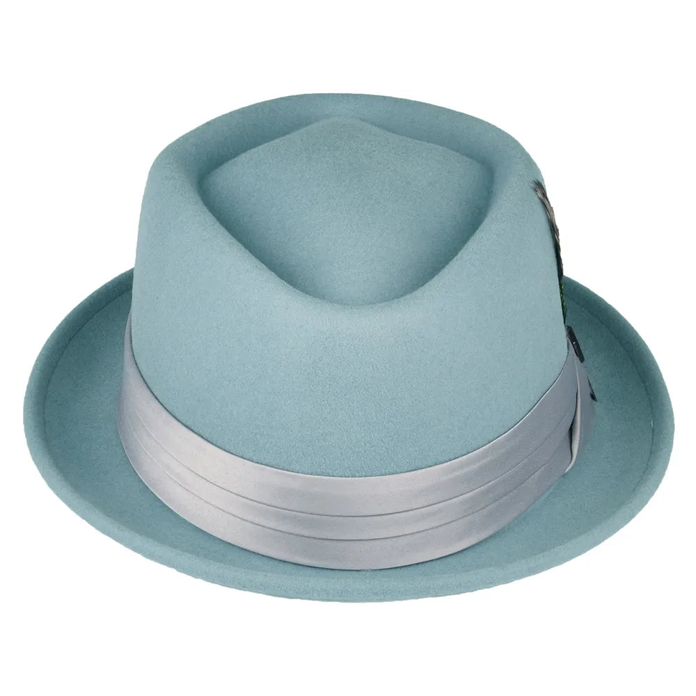 Thread Heritage Hats Stout Wool Felt Pork Pie Hat - Ice Blue