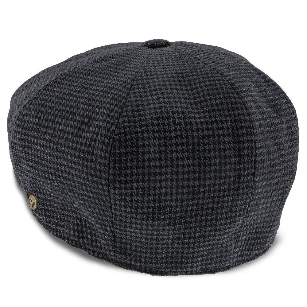 Oxford - Walrus Hats Navy/Green Houndstooth Polyester 8 Panel Newsboy