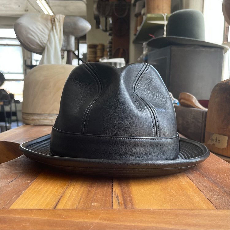 Mickey O'Neil hat / Fedora Leather Hat - Brad Pitt Same Style