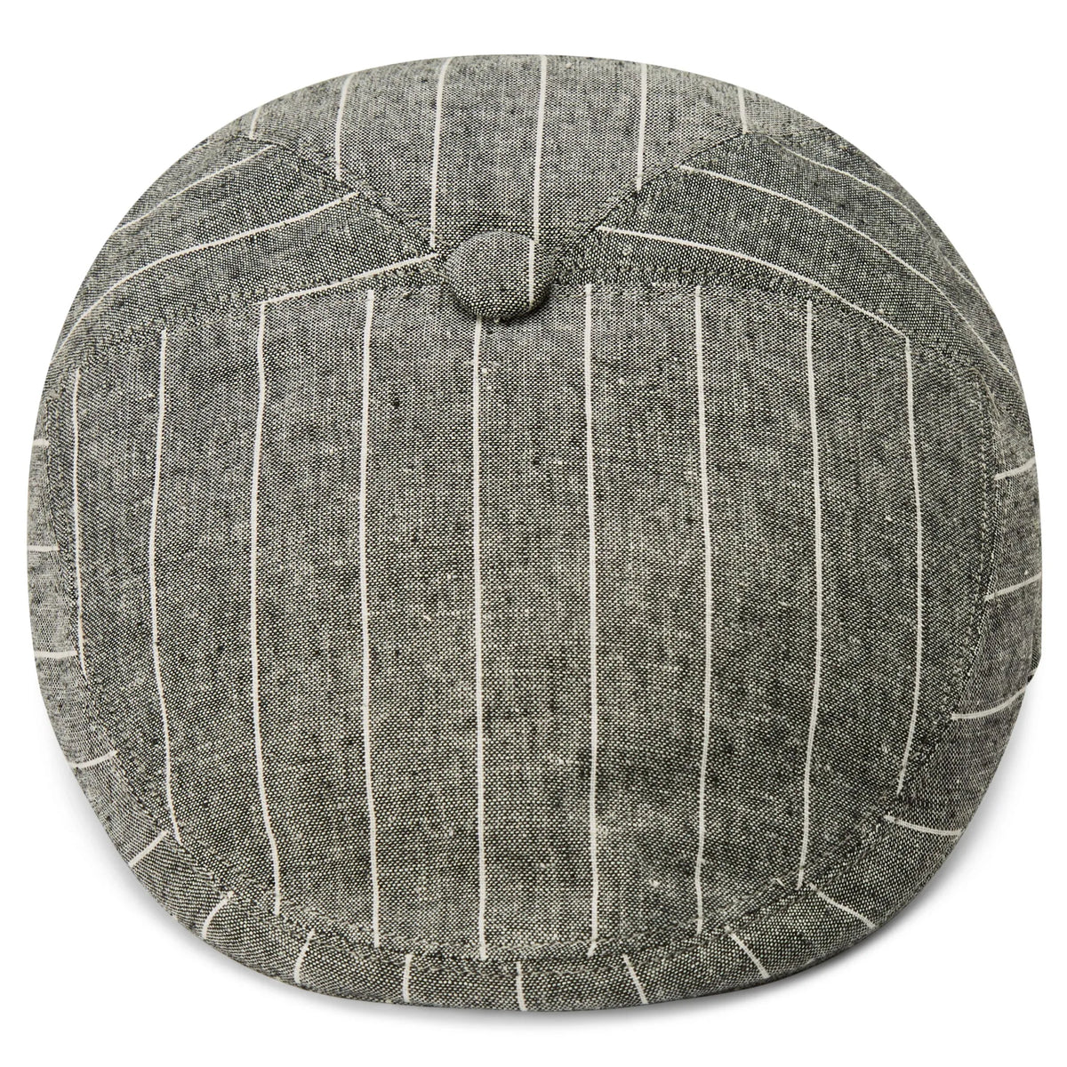 Grey & White Striped Moda Flat Cap
