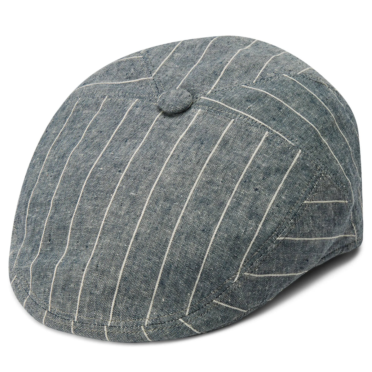 Blue & White Striped Moda Flat Cap